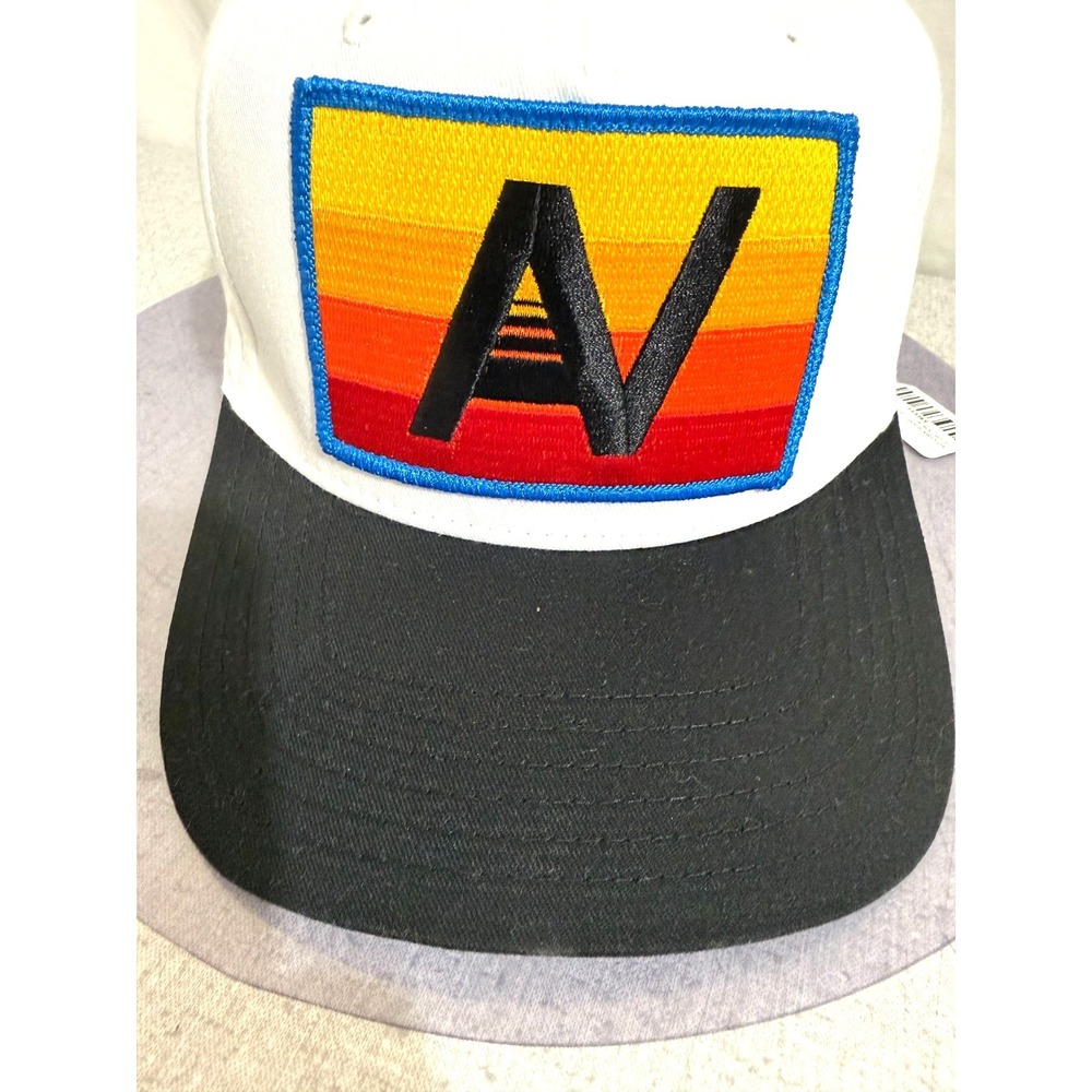 Aviator Nation Black & White LOGO RAINBOW VINTAGE LOW RISE TWILL TRUCKER HAT NWT - Picture 3 of 9